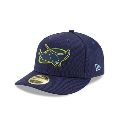 Blue Tampa Bay Rays Hat - New Era MLB Clubhouse Collection Low Profile 59FIFTY Fitted Caps USA8796345